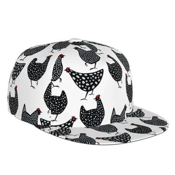 Balery Baseball Cap Flat Bill Hats for Men Adjustable Size for Running Workouts and Outdoor Activities All Seasons Dad Hat(Retro Rooster )