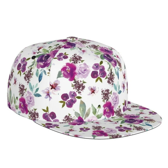 Balery Baseball Cap Flat Bill Hats for Men Adjustable Size for Running Workouts and Outdoor Activities All Seasons Dad Hat(Rose Flowers )
