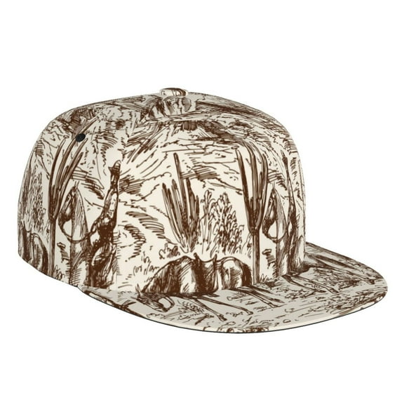 Balery Baseball Cap Flat Bill Hats for Men Adjustable Size for Running Workouts and Outdoor Activities All Seasons Dad Hat(Western Desert Cowboys2 )