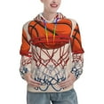 Balery Basketball Shot Pattern Womens Long Sleeve Hoodie, Pullover