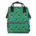 thumbnail image 1 of Balery Bass Fish Pattern Mummy Backpack - Waterproof Twill Canvas, Large Capacity Diaper Bag with Multiple Pockets and Adjustable Straps, 1 of 6