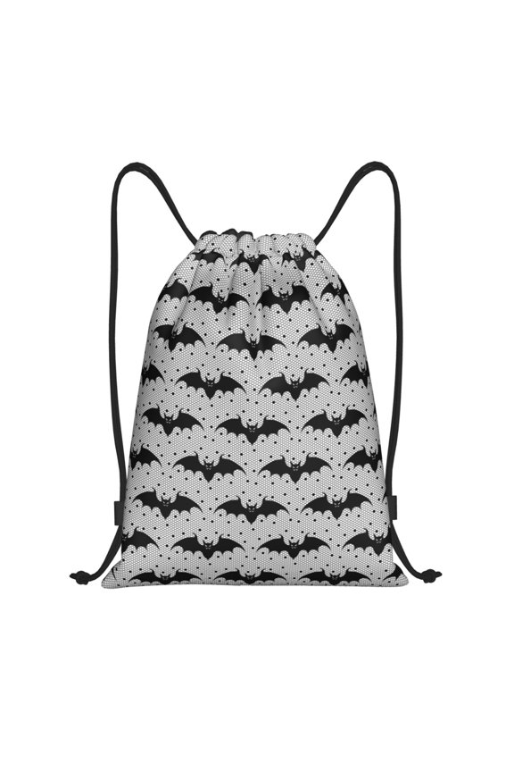 Bat Pattern Drawstring Backpack Bag Sport Gym Sackpack Cinch Bags Pattern Drawstring Backpack Bag Sport Gym Sackpack Cinch Bags -Small