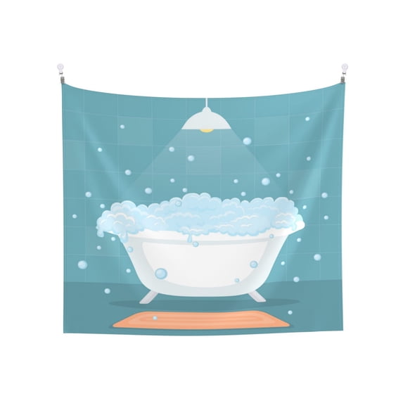 Balery Bathtub with Soap Bubbles Pattern Tapestry 60x51 Inches - Large Wall Hanging Tapestry for Bedroom, Living Room, Dorm Decor - Artistic and Aesthetic Room Decor