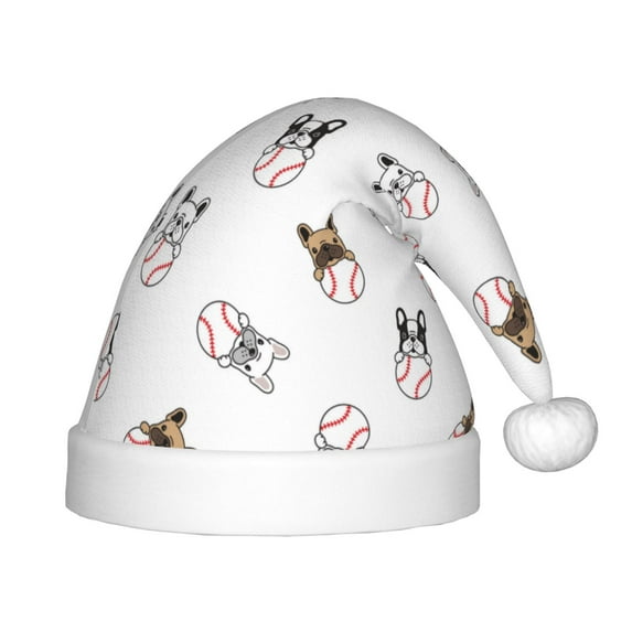 Balery Bbaseball Dog Pattern Santa Hat Christmas Hat Funny Christmas Hat Christmas Knitted Beanie Hat For Kids