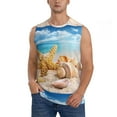 thumbnail image 1 of Balery Beach Starfish Shell Men's Sleeveless Muscle Shirts Workout Tank Top, Moisture Wicking, Odor Protection-Medium, 1 of 8