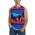 thumbnail image 1 of Balery Beach with Palm Trees Men's Sleeveless Muscle Shirts Workout Tank Top, Moisture Wicking, Odor Protection-Small, 1 of 8