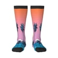 thumbnail image 1 of Balery Beach with Palm Trees Printed Novelty Socks Men's Women's Crew Socks Sports Socks Knee High Socks Cotton Socks Quirky and Cool Socks, 1 of 9