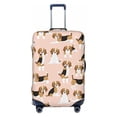 thumbnail image 1 of Balery Beagle Dog On Brown Luggage Cover Protector, Scratch And Dirt Resistant, Fits 18-32 Inch Luggage - Medium, 1 of 9