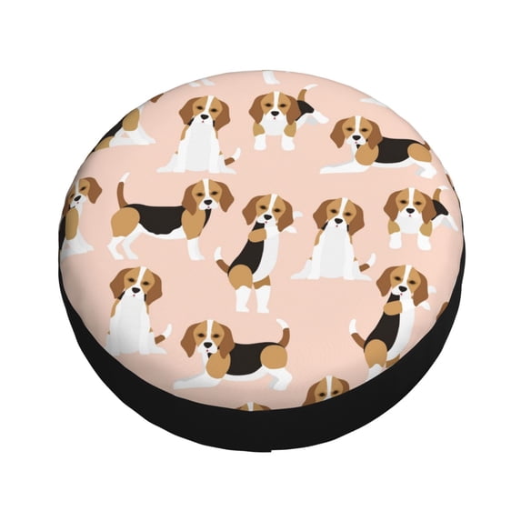 Balery Beagle Dog On Brown Tire Covers - Tough Tire Wheel Protector for Truck, SUV, Trailer, Camper, RV -15 inch
