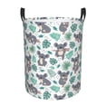 thumbnail image 1 of Balery Bears and Tropical Leaves Round Laundry Basket with Handles Waterproof Freestanding Laundry Hamper for Clothes Toys in the Dorm and Family-Medium, 1 of 8