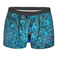 thumbnail image 1 of Balery Beautiful Blue Peacock Men's Boxer Briefs, Soft and Breathable Cotton Underwear with nylon Waistband-X-Large, 1 of 9