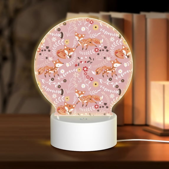 Balery Beautiful Fox Pattern Acrylic Night Light Gift with 3 Color ModesTouch-Sensitive LED Lamp Perfect Gift for Mother's Day, Birthday, or Christmas