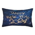 thumbnail image 1 of Balery Beautiful New Year 2024 Pillow Covers,Bed Pilowcases,Reversible Plush Throw Pillow Covers End Pillow Encasement,Pillow Case - 16"X24", 1 of 9