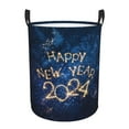 thumbnail image 1 of Balery Beautiful New Year 2024 Round Laundry Basket with Handles Waterproof Freestanding Laundry Hamper for Clothes Toys in the Dorm and Family-Small, 1 of 8