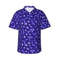 thumbnail image 1 of Balery Beautiful Purple Snowflakes Print Men's Hawaiian Shirts Short Sleeve Beach Shirt Relaxed Fit Vacation Button Down Shirts-X-Large, 1 of 9