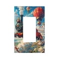 thumbnail image 1 of Balery Beautiful Red Train Hot Air Balloon for Duplex Wall Plates Kit, Electrical Outlet Covers, Standard Size 1-Gang 5.0" x3.0", Electric Receptacle Plug Covers-Style U, 1 of 6