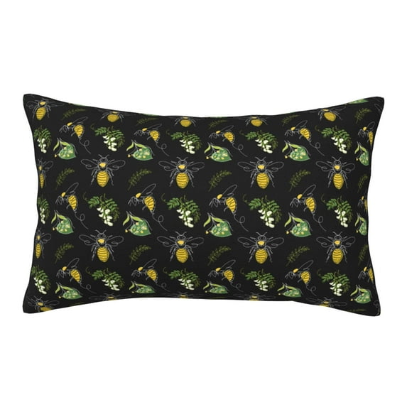Balery Bee Floral Bedding Queen Pillow Cases - Envelope Closure - Soft Brushed Microfiber Fabric - Shrinkage and Fade Resistant Pillow Cases-20"x30"