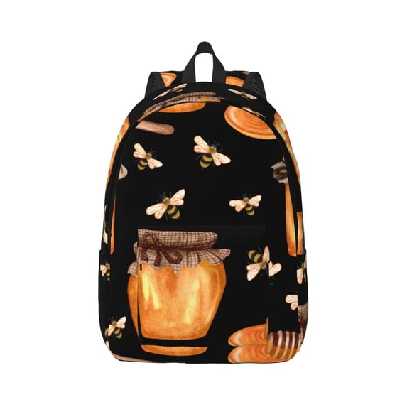 Balery Bee and Honey Vintage Canvas Backpack for Men and Women - Large Capacity, Durable Travel Laptop Bag for School, Work, Hiking, and Outdoor Activities