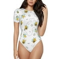 thumbnail image 1 of Balery Bee Women's Short Sleevee Crew Neck Bodysuit Tops Short Sleeve Tops Basic-Large, 1 of 9