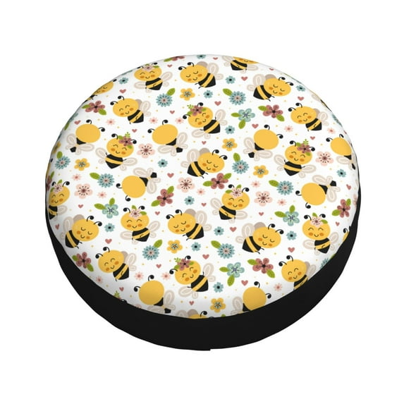 Balery Bee and Flowers Tire Covers - Tough Tire Wheel Protector for Truck, SUV, Trailer, Camper, RV -17 inch