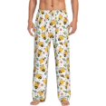 thumbnail image 1 of Balery Bee and Flowers print Men's Pajama Pants,Ultra Lightweight Pjs,Lounge Pant-Medium, 1 of 9
