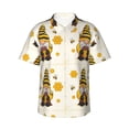 thumbnail image 1 of Balery Beekeeper Gnome Holding A Glass Print Men's Hawaiian Shirts Short Sleeve Beach Shirt Relaxed Fit Vacation Button Down Shirts-XX-Large, 1 of 9