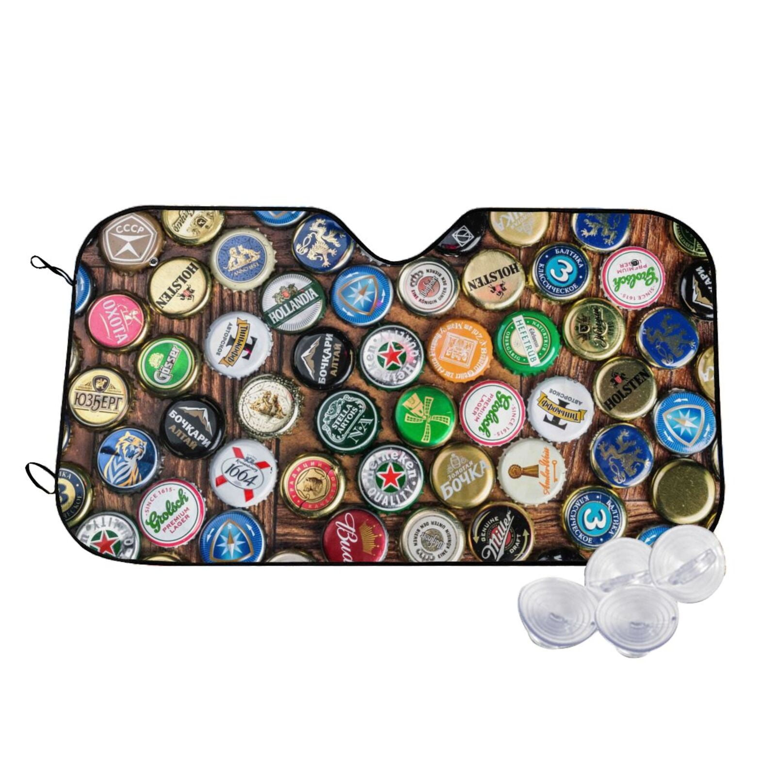 Balery Beer Caps Print Car Windshield Sun Shade,Windshield Sunshade for ...