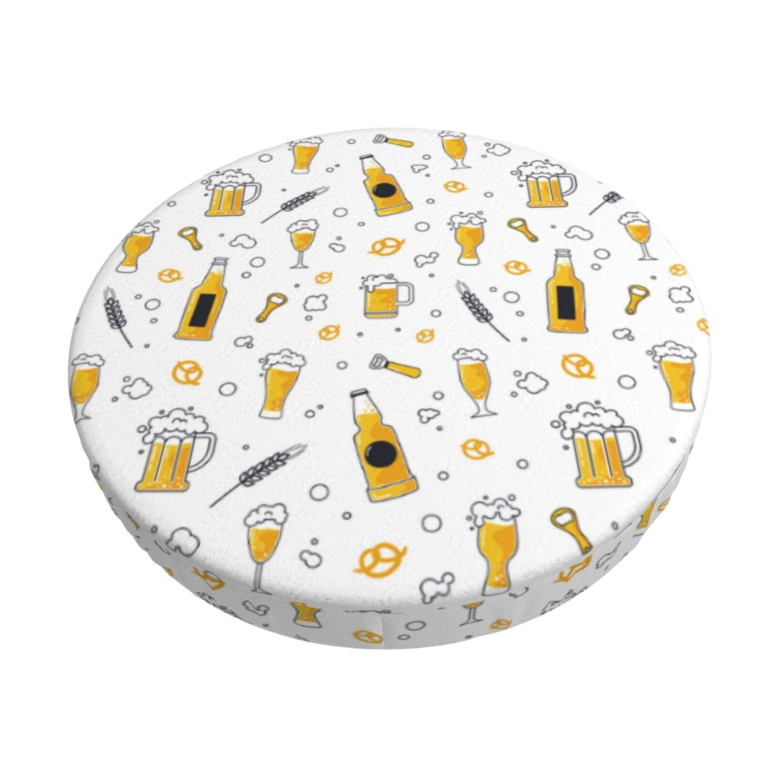 Balery Beer Round Bar Stool Seat Covers Velvet Fabric Adjustable Protects from Scratches and