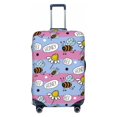 thumbnail image 1 of Balery Bees And Daisies Striped Luggage Cover Protector, Scratch And Dirt Resistant, Fits 18-32 Inch Luggage - Medium, 1 of 9