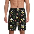 thumbnail image 1 of Balery Bees Men's Cotton Knit Pajama Shorts Waistband & Pockets,Short Pajama Pants-Small, 1 of 8