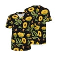thumbnail image 1 of Balery Bees and Sunflowers Baseball Jersey for Men Casual Button Down Shirts Short Sleeve Active Team Sports Uniform-Medium, 1 of 9