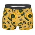 thumbnail image 1 of Balery Bees and Sunflowers Men's Boxer Briefs, Soft and Breathable Cotton Underwear with nylon Waistband-Large, 1 of 9