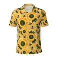 thumbnail image 1 of Balery Bees and Sunflowers Printed Men’s Short Sleeve Polo Shirt, Midweight Men's Shirt,Golf Polo shirts -X-Large, 1 of 8