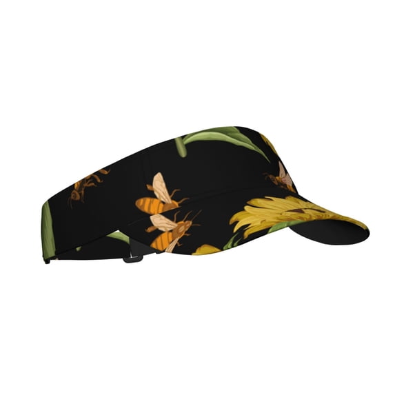 Balery Bees and Sunflowers Sport Wear Athletic Visor Sun Sports Visor Hat Visor Adjustable Cap for Women and Men (One Size)