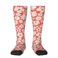 thumbnail image 1 of Balery Beige Flowers Fun Novelty Socks Men'S Women'S Crew Socks Funny Crazy Novelty Socks Quirky And Cool Socks, 1 of 9
