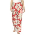 thumbnail image 1 of Balery Beige Flowers print Women's Pajama Pants,Ultra Lightweight Pjs,Lounge Pant-Medium, 1 of 9