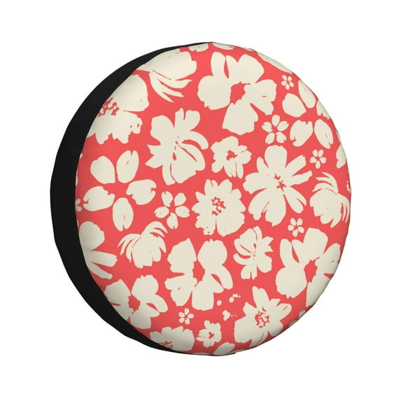 Balery Beige Flowerstire Cover Waterproof Dust-Proof, Universal Spare Wheel Tire Cover For Trailer, Rv, Suv Truck And Vehicle Camper Accessories-16 Inch