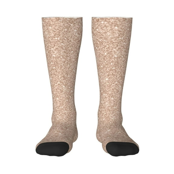 Balery Beige Sparkling Glitter Fun Novelty Socks Men'S Women'S Crew Socks Funny Crazy Novelty Socks Quirky And Cool Socks