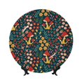 thumbnail image 1 of Balery Berries and Flowers Print Bone China Decorative Plate Ceramic Dinner Plates Art Crafts with Display Stand-8in, 1 of 6