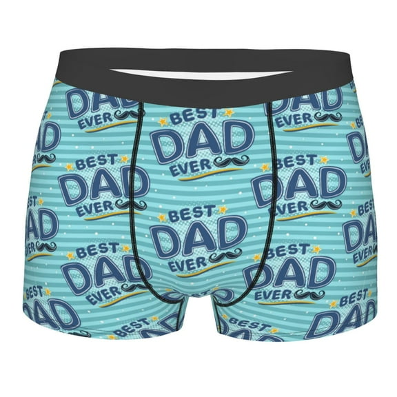 Balery Best Dad Ever Men's Boxer Briefs, Soft and Breathable Cotton Underwear with nylon Waistband-Small