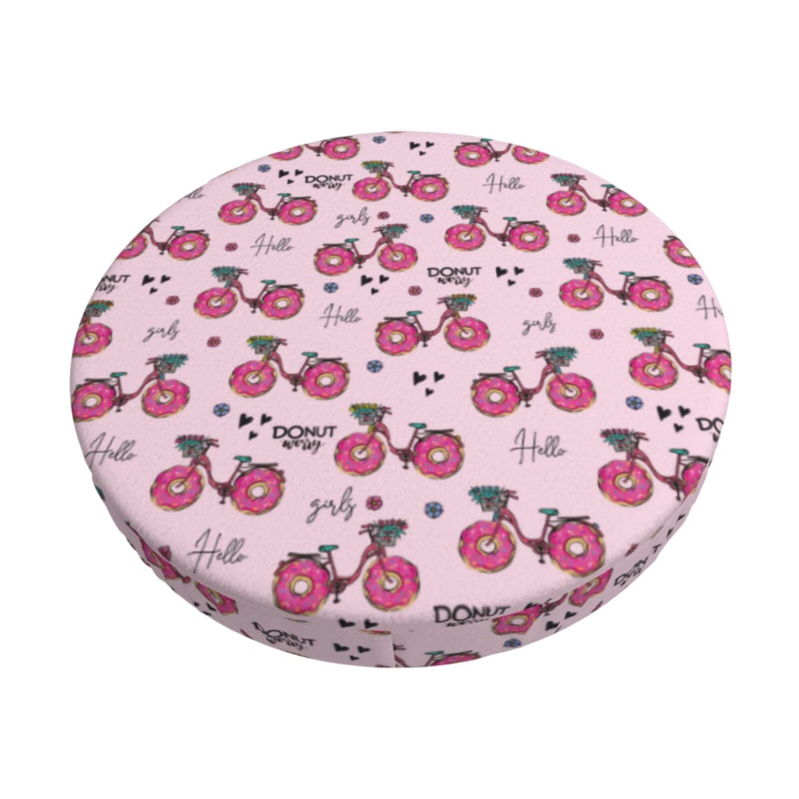 Balery Bike with Donut Wheels Round Bar Stool Seat Covers Velvet Fabric