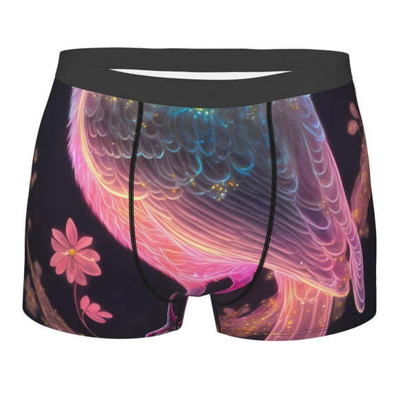 Balery Bird 1 Men's Boxer Briefs, Soft and Breathable Cotton Underwear with nylon Waistband-Large