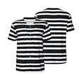 thumbnail image 1 of Balery Black And White Stripes Baseball Jersey for Men Casual Button Down Shirts Short Sleeve Active Team Sports Uniform-XX-Large, 1 of 9
