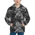 thumbnail image 1 of Balery Black Cats In A Garden Pattern Boys Hoodie, Youth Pullover Hooded Sweatshirt, Kangaroo Pocket Hoodie for Kids Girls -Medium, 1 of 6