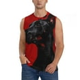 thumbnail image 1 of Balery Black Dog Red Background Men's Sleeveless Muscle Shirts Workout Tank Top, Moisture Wicking, Odor Protection-X-Large, 1 of 8
