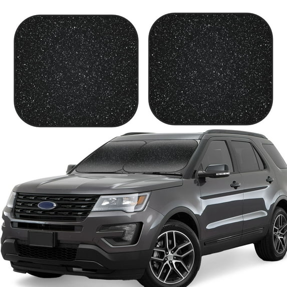 Balery Black Glitter Sun Shield 2 Pack For Car Front Windows Foldable Sun Visor Protector Blocks Max Uv Rays And Keeps Your Vehicle Cool For Most Sedans Suv Truck