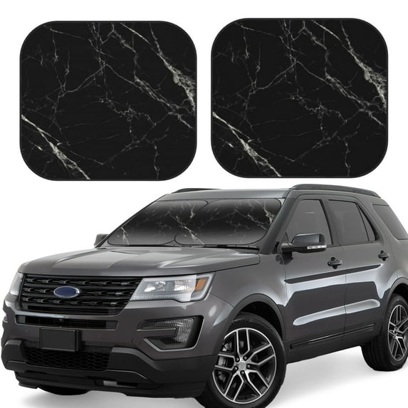 Balery Black Marble Texture Abstract Sun Shield 2 Pack For Car Front Windows Foldable Sun Visor Protector Blocks Max Uv Rays And Keeps Your Vehicle Cool For Most Sedans Suv Truck