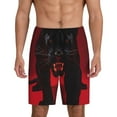 thumbnail image 1 of Balery Black Panther Red Background Men's Cotton Knit Pajama Shorts Waistband & Pockets,Short Pajama Pants-XX-Large, 1 of 8