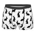 thumbnail image 1 of Balery Black Rabbit Men's Boxer Briefs, Soft and Breathable Cotton Underwear with nylon Waistband-Small, 1 of 9