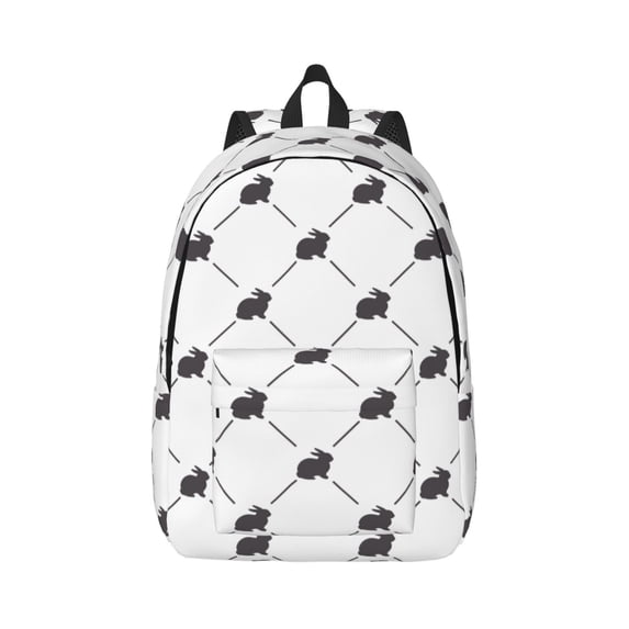 Balery Black Rabbit Vintage Canvas Backpack for Men and Women - Large Capacity, Durable Travel Laptop Bag for School, Work, Hiking, and Outdoor Activities